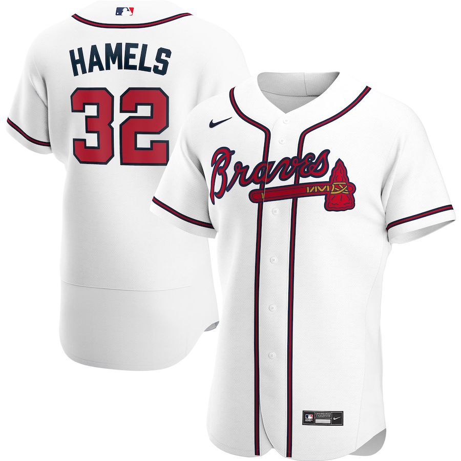 Mens Atlanta Braves #32 Cole Hamels Nike White Home Authentic Player MLB Jerseys
